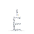 10kt Yellow Gold Diamond Initial Pendant - Personalized E Letter Necklace with Round Diamond Accent - Splendid Jewellery