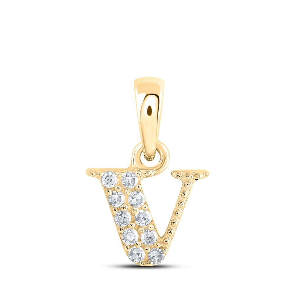 10kt Yellow Gold Diamond Initial Pendant - Personalized Elegance - Splendid Jewellery