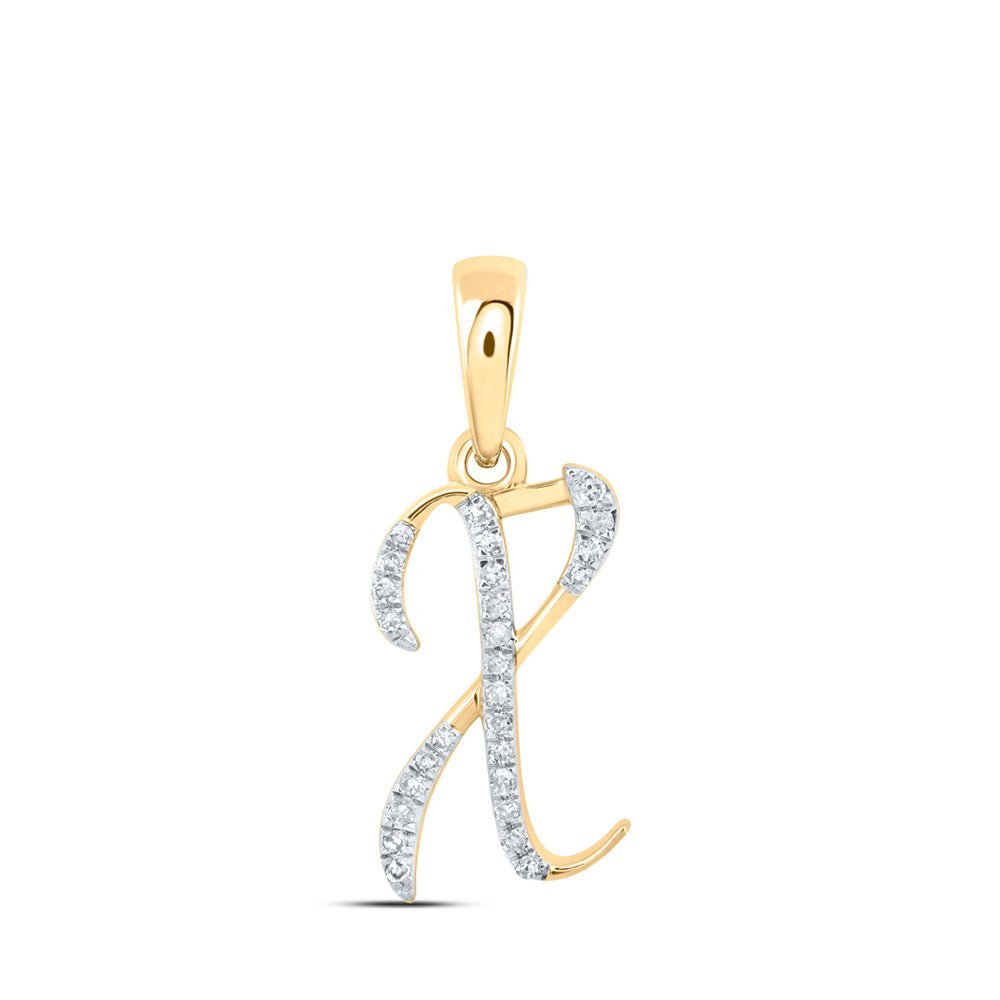 10kt Yellow Gold Diamond Initial Pendant - Personalized Elegance - Splendid Jewellery