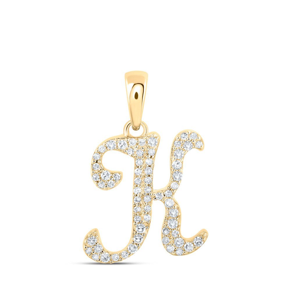 10kt Yellow Gold Diamond Initial Pendant - Personalized Elegance - Splendid Jewellery