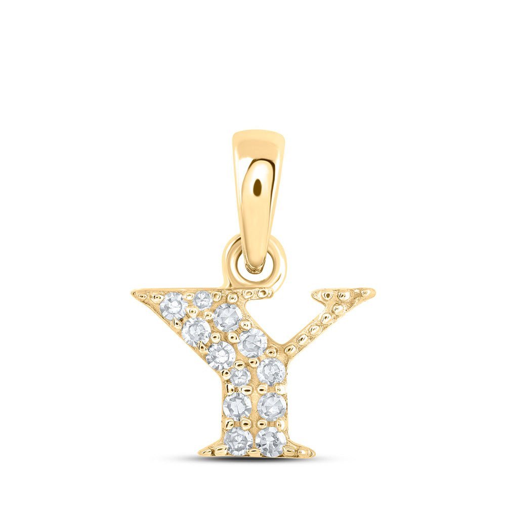 10kt Yellow Gold Diamond Initial Pendant: Personalized Elegance - Splendid Jewellery