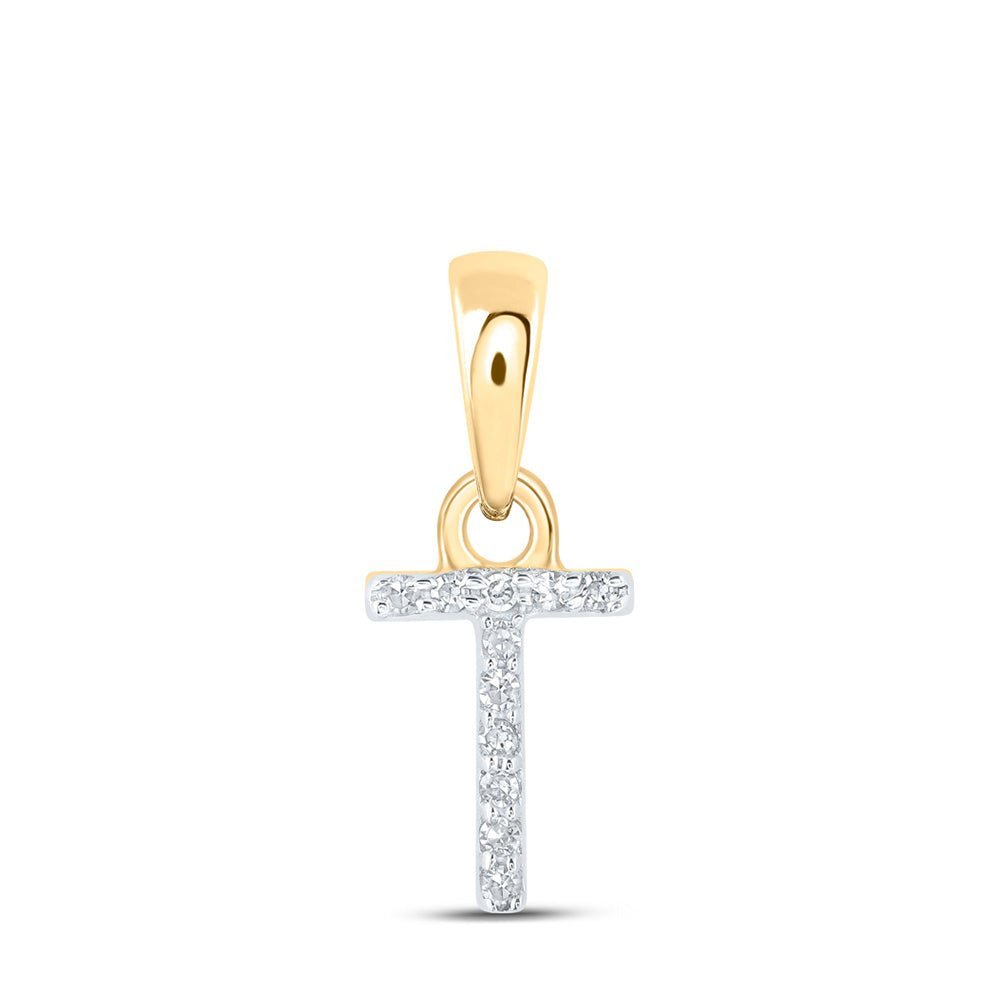 10kt Yellow Gold Diamond Initial Pendant - Personalized Elegance - Splendid Jewellery