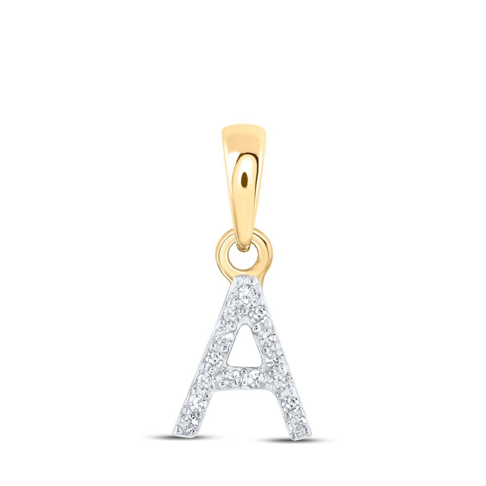10kt Yellow Gold Diamond Initial Pendant: Personalized Elegance and Brilliance - Splendid Jewellery