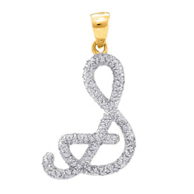 10kt Yellow Gold Diamond Initial Pendant - Personalized Elegance and Dazzling Brilliance product  Top View from Splendid Jewellery
