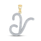 10kt Yellow Gold Diamond Initial Pendant - Personalized Elegance and Sparkling Brilliance - Top View