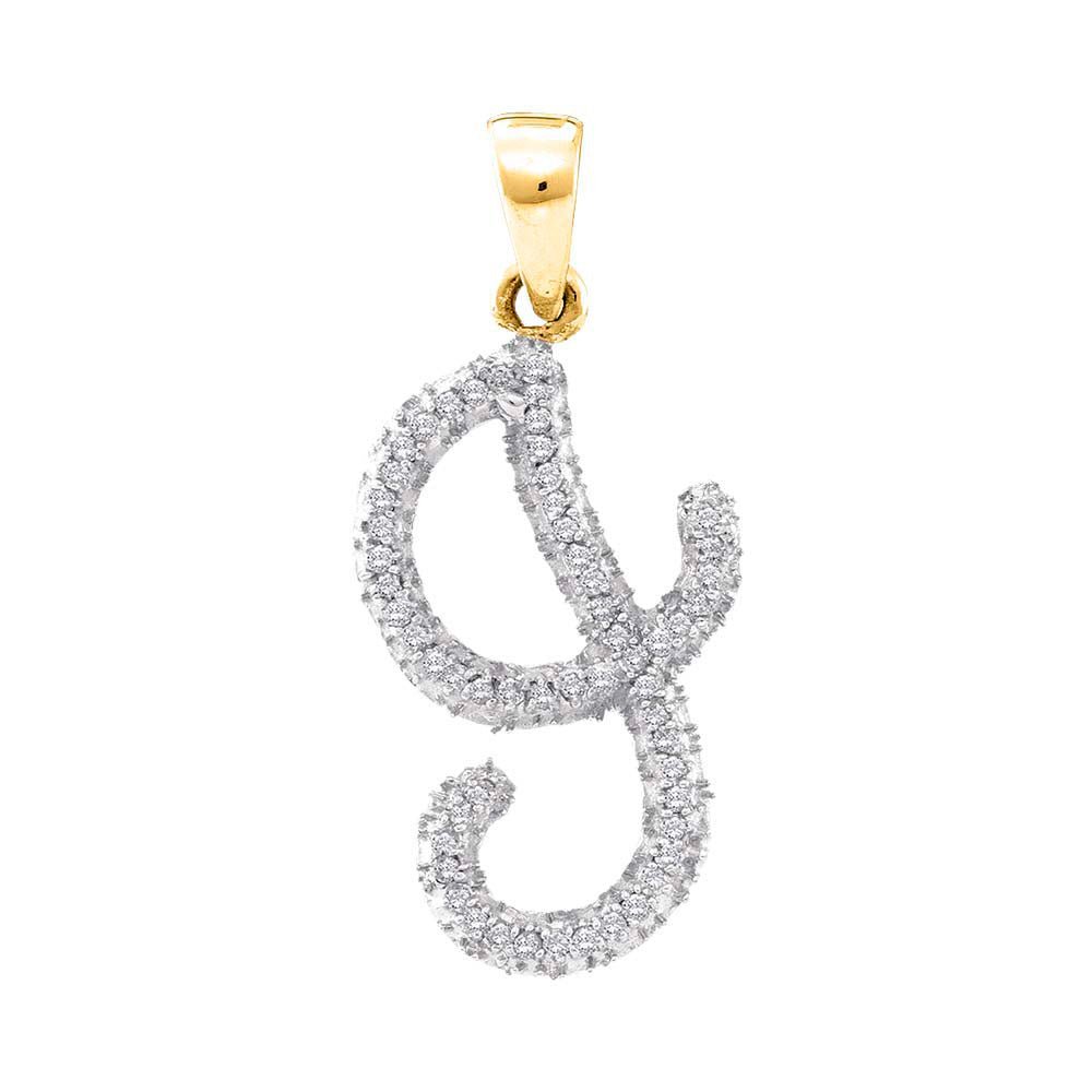10kt Yellow Gold Diamond Initial Pendant - Personalized Elegance and Sparkling Brilliance - Splendid Jewellery