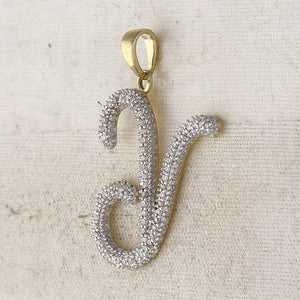 10kt Yellow Gold Diamond Initial Pendant - Personalized Elegance and Sparkling Brilliance - Splendid Jewellery