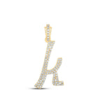 10kt Yellow Gold Diamond Initial Pendant - Personalized Elegance in Cursive - Splendid Jewellery