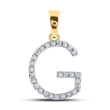 Load image into Gallery viewer, 10kt Yellow Gold Diamond Initial Pendant | Personalized G Letter Necklace | Splendid Jewellery - Splendid Jewellery