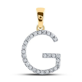 10kt Yellow Gold Diamond Initial Pendant | Personalized G Letter Necklace | Splendid Jewellery - Splendid Jewellery
