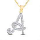 10kt Yellow Gold Diamond Initial Pendant | Personalized Letter Charm Necklace - Splendid Jewellery