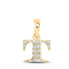 10kt Yellow Gold Diamond Initial Pendant | Personalized Letter Pendant Necklace | Splendid Jewellery - Splendid Jewellery