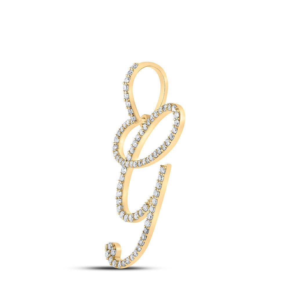 10kt Yellow Gold Diamond Initial Pendant | Personalized Letter Pendant with 1/2 Cttw Diamonds | Splendid Jewellery - Splendid Jewellery