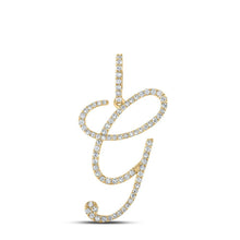 Load image into Gallery viewer, 10kt Yellow Gold Diamond Initial Pendant | Personalized Letter Pendant with 1/2 Cttw Diamonds | Splendid Jewellery - Splendid Jewellery