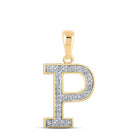10kt Yellow Gold Diamond Initial Pendant | Personalized Round Letter Pendant | Splendid Jewellery - Splendid Jewellery