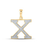 10kt Yellow Gold Diamond Initial X Letter Pendant - A Radiant Reflection of Individuality - Splendid Jewellery