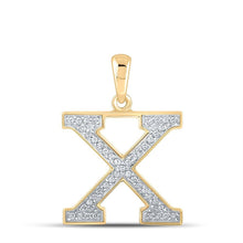 Load image into Gallery viewer, 10kt Yellow Gold Diamond Initial X Letter Pendant - A Radiant Reflection of Individuality - Splendid Jewellery