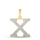 10kt Yellow Gold Diamond Initial X Letter Pendant - A Radiant Reflection of Individuality - Splendid Jewellery
