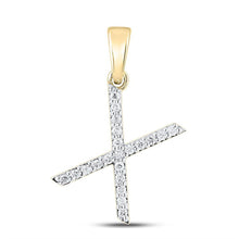 Load image into Gallery viewer, 10kt Yellow Gold Diamond Initial X Pendant - A Timeless Expression of Elegance and Individuality - Splendid Jewellery