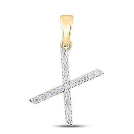 10kt Yellow Gold Diamond Initial X Pendant - A Timeless Expression of Elegance and Individuality - Splendid Jewellery