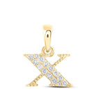 10kt Yellow Gold Diamond Initial X Pendant - Personalized Elegance and Dazzling Brilliance - Splendid Jewellery