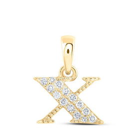 10kt Yellow Gold Diamond Initial X Pendant - Personalized Elegance and Dazzling Brilliance - Splendid Jewellery