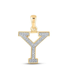 Load image into Gallery viewer, 10kt Yellow Gold Diamond Initial Y Pendant - A Personalized Sparkle - Splendid Jewellery