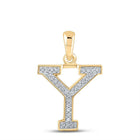 10kt Yellow Gold Diamond Initial Y Pendant - A Personalized Sparkle - Splendid Jewellery