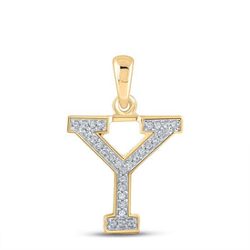 10kt Yellow Gold Diamond Initial Y Pendant - A Personalized Sparkle - Splendid Jewellery