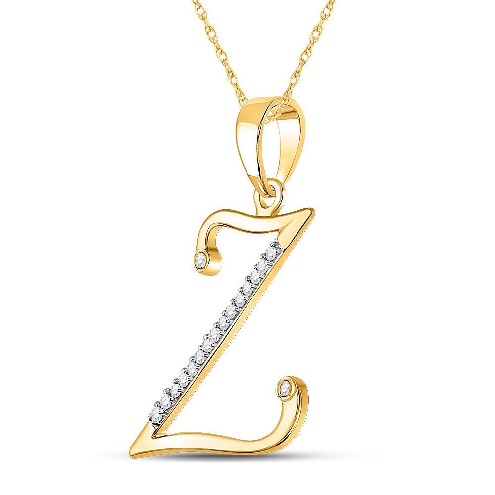 10kt Yellow Gold Diamond Initial Z Pendant - Personalized Elegance - Splendid Jewellery