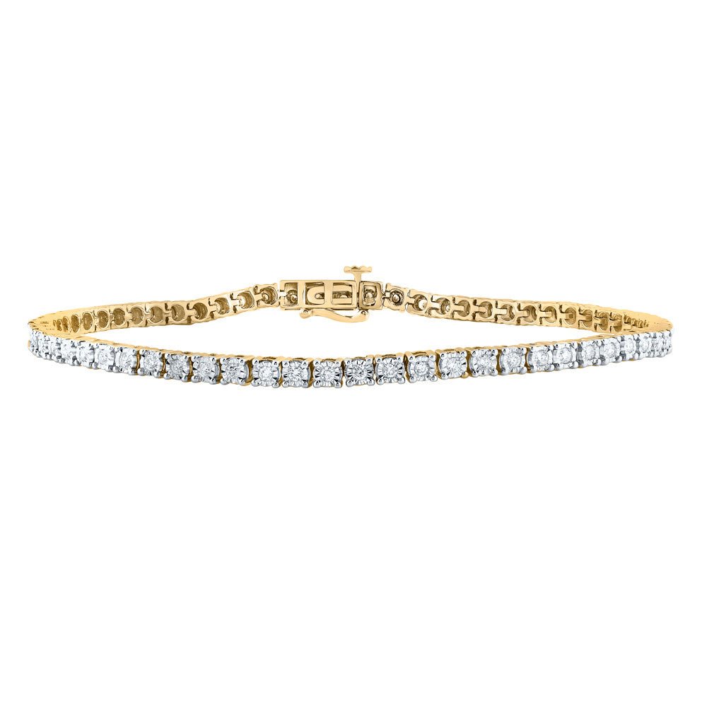 10kt Yellow Gold Diamond Link Bracelet - Captivating Elegance for Men - Splendid Jewellery