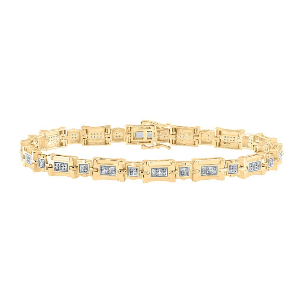 10kt Yellow Gold Diamond Link Bracelet for Men - 1/2 Ct.t.w. - Splendid Jewellery