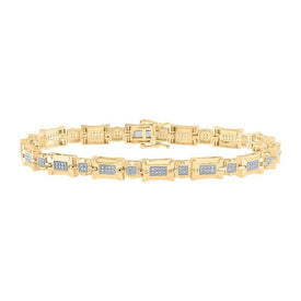 10kt Yellow Gold Diamond Link Bracelet for Men - 1/2 Ct.t.w. - Splendid Jewellery