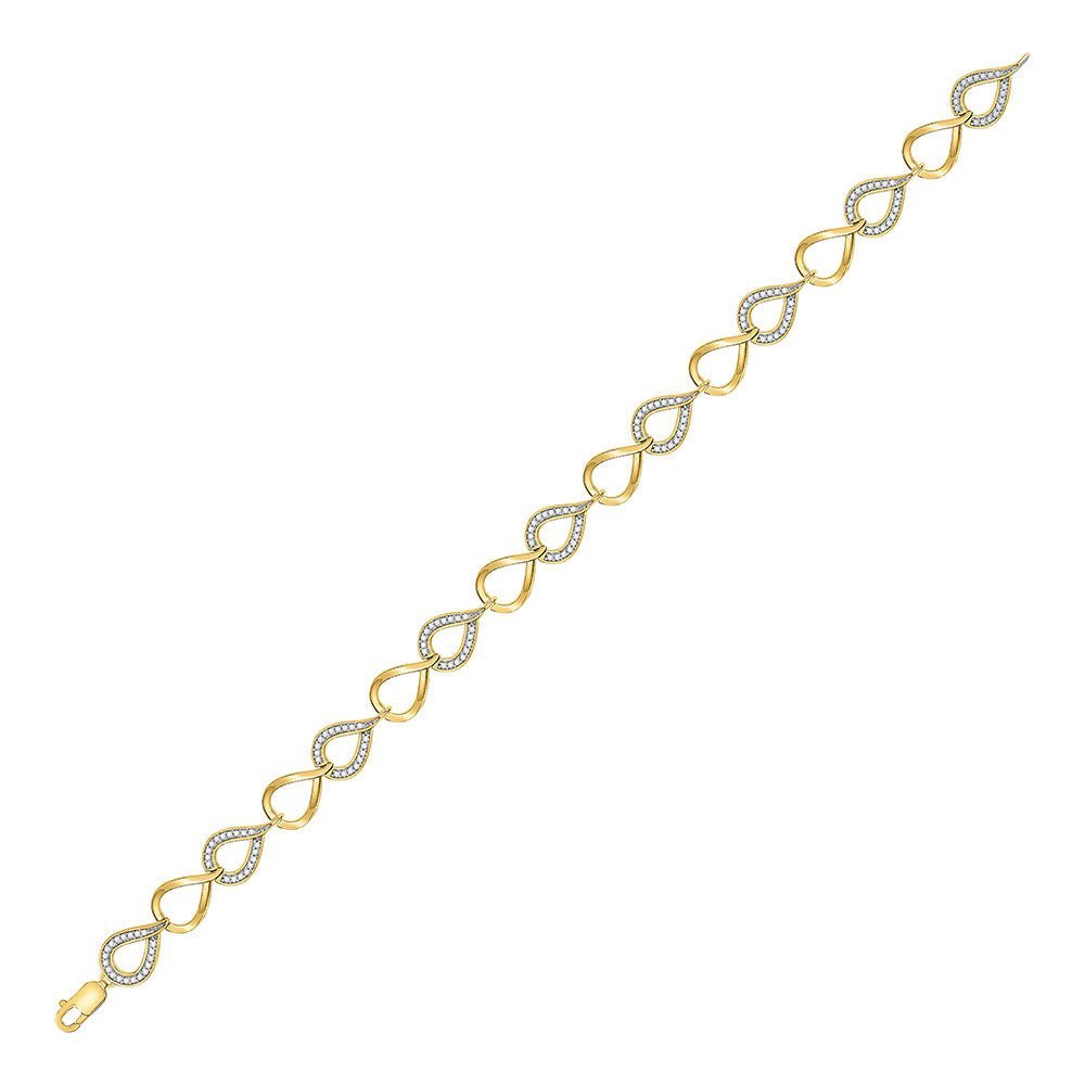 10kt Yellow Gold Diamond Link Fashion Bracelet - 1/2 Cttw - Splendid Jewellery