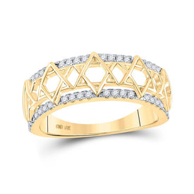 10kt Yellow Gold Diamond Magen David Star Ring: A Symbol of Elegance and Faith - Splendid Jewellery