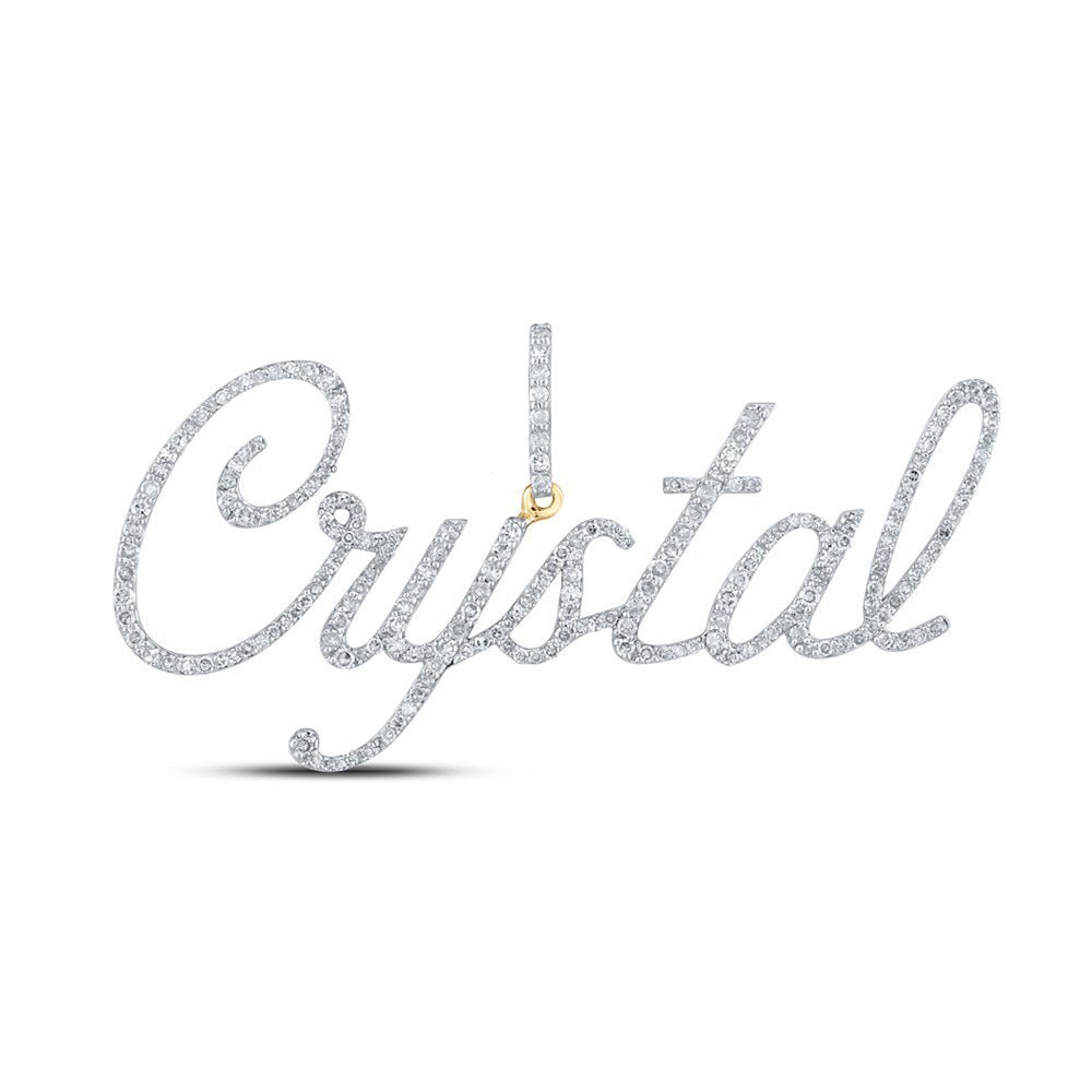10kt Yellow Gold Diamond Monogram Pendant | Personalized Round Diamond Initial Necklace 1 Cttw | Splendid Jewellery - Splendid Jewellery