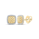 10kt Yellow Gold Diamond Nugget Square Earrings: A Dazzling Touch of Elegance - Splendid Jewellery