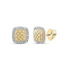 10kt Yellow Gold Diamond Nugget Square Earrings - Captivating Brilliance in Gold - Splendid Jewellery