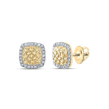 Load image into Gallery viewer, 10kt Yellow Gold Diamond Nugget Square Earrings - Captivating Brilliance in Gold - Splendid Jewellery