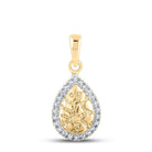 10kt Yellow Gold Diamond Nugget Teardrop Pendant - A Captivating Delight - Splendid Jewellery