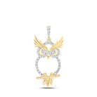 10kt Yellow Gold Diamond Owl Animal Pendant - A Mesmerizing Symbol of Elegance - Splendid Jewellery