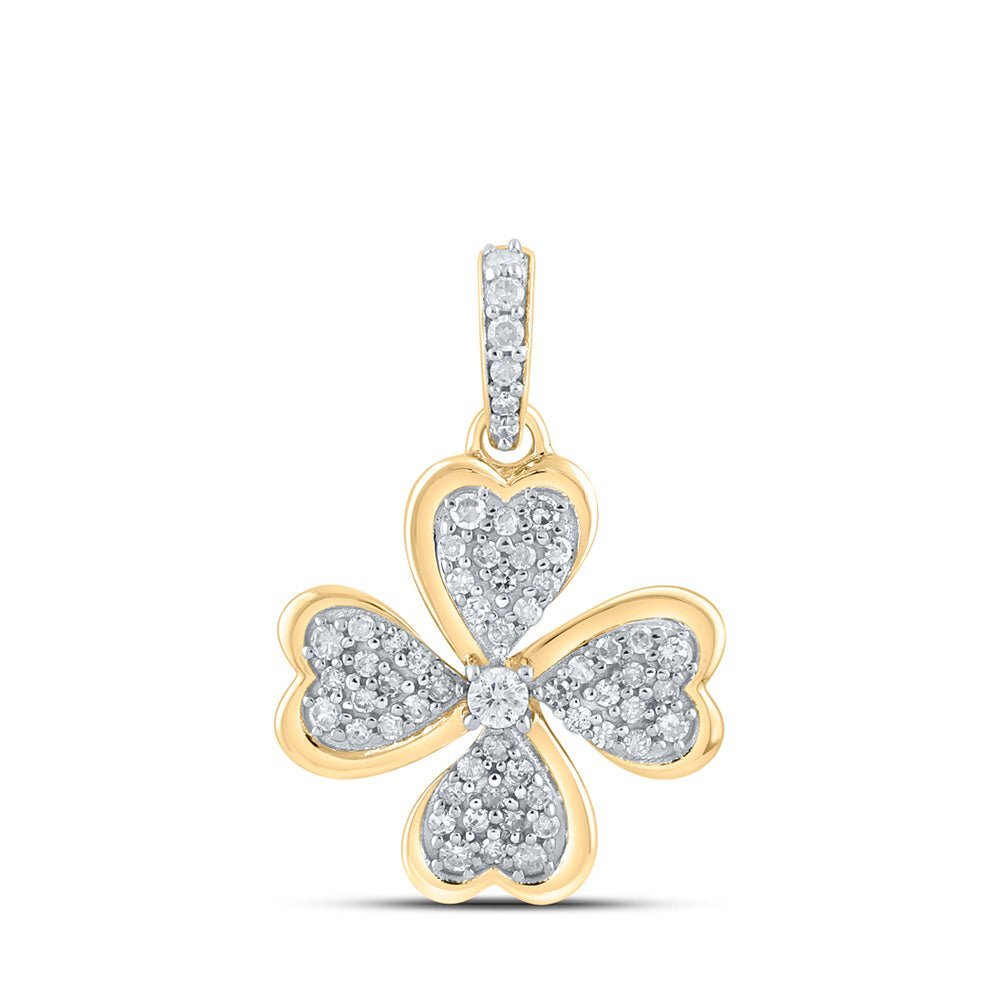 10kt Yellow Gold Diamond Pinwheel Heart Pendant - A Captivating Symbol of Love and Elegance - Splendid Jewellery