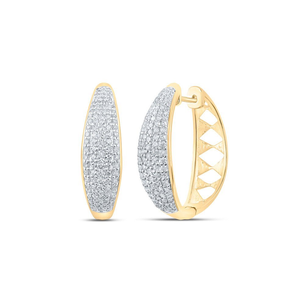 10kt Yellow Gold Diamond Radiance Hoop Earrings - Splendid Jewellery