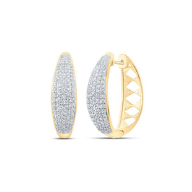 10kt Yellow Gold Diamond Radiance Hoop Earrings - Splendid Jewellery