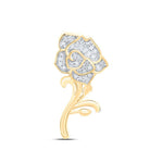 10kt Yellow Gold Diamond Rose Flower Pendant - A Timeless Symbol of Love and Elegance - Splendid Jewellery