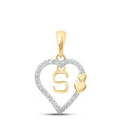 10kt Yellow Gold Diamond S - Shape Initial Pendant - A Captivating Symbol of Elegance and Individuality - Splendid Jewellery