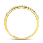 10kt Yellow Gold Diamond Scalloped Stackable Band Ring 1/6 Cttw - Splendid Jewellery - Splendid Jewellery