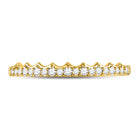 10kt Yellow Gold Diamond Scalloped Stackable Band Ring 1/6 Cttw - Splendid Jewellery - Splendid Jewellery