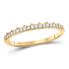 Load image into Gallery viewer, 10kt Yellow Gold Diamond Scalloped Stackable Band Ring 1/6 Cttw - Splendid Jewellery - Splendid Jewellery