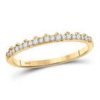 10kt Yellow Gold Diamond Scalloped Stackable Band Ring 1/6 Cttw - Splendid Jewellery - Splendid Jewellery